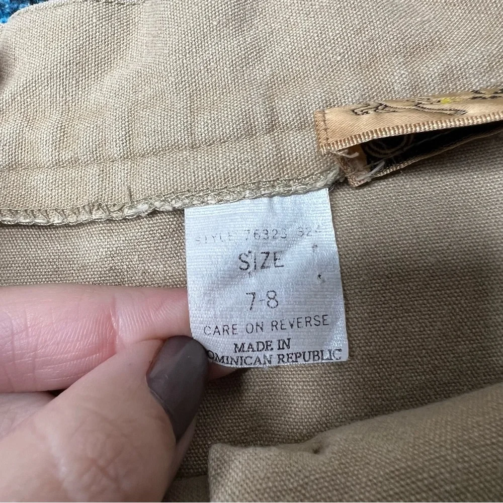 Vintage Cetro Republic Button Front Pleated Midi Skirt in Tan Khaki Western